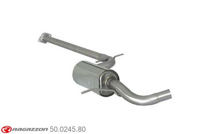 50.0245.80, VW Golf VI 1.4TSI (90/118kW) 11/2008-, Stainless steel centre silencerCut of the original centre silencer towards the rear silencer. The installation on the original rear silencer requires a modification of the original coupling. pipe outer diameter 60mm outer outlet diameter 55mm