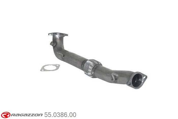 55.0386.00, Abarth Grande Punto Abarth 1.4 TJET (114kW) Oversized Diameter 70mm 10/2007-, Stainless steel front pipe with flexible - Oversized exhaust pipe diameter 70 mmOversized exhaust pipe diameter. Not compatible with the pipe diameter of the original centre silencer. pipe outer diameter 70mm