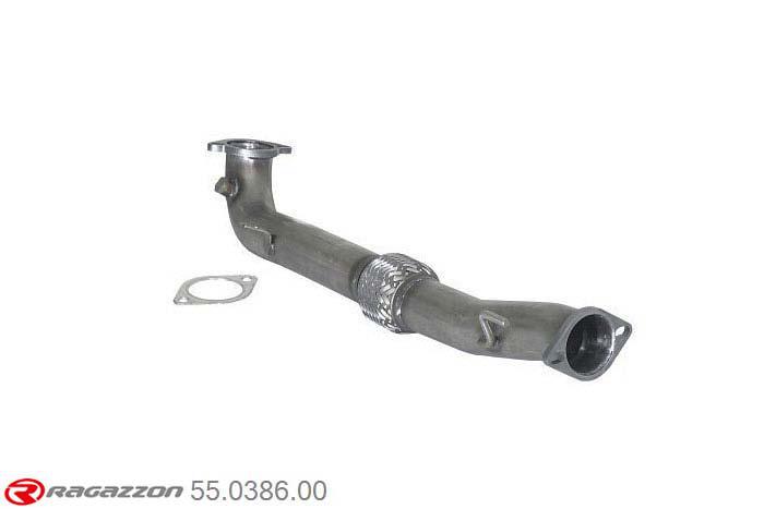 hoofdafbeelding 55.0386.00, Abarth Grande Punto Evo Abarth 1.4 Turbo Multiair (120kW) Oversized Diameter 70mm 10/2009-, Stainless steel front pipe with flexible - Oversized exhaust pipe diameter 70 mmOversized exhaust pipe diameter. Not compatible with the pipe diameter of the original centre silencer. pipe outer diameter 70mm
