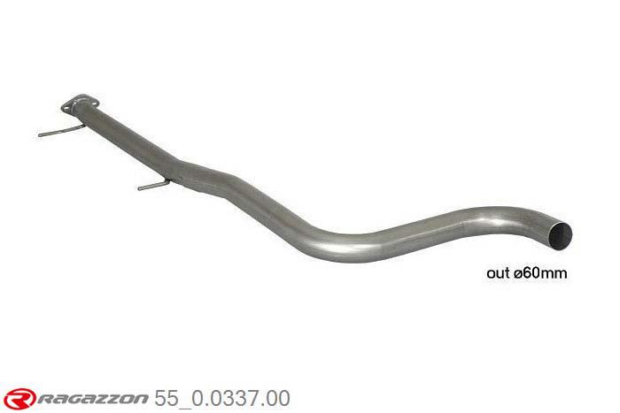 55.0337.00, Ford Fiesta IV ST 1.6i Ecoboost (134kW) 2013-, Stainless steel centre pipe group N - Oversized exhaust pipe diameter 60 mmCut of the original centre silencer towards the rear silencer. The installation on the original rear silencer requires a modification of the original coupling. pipe outer diameter 60mm outer outlet diameter 60mm