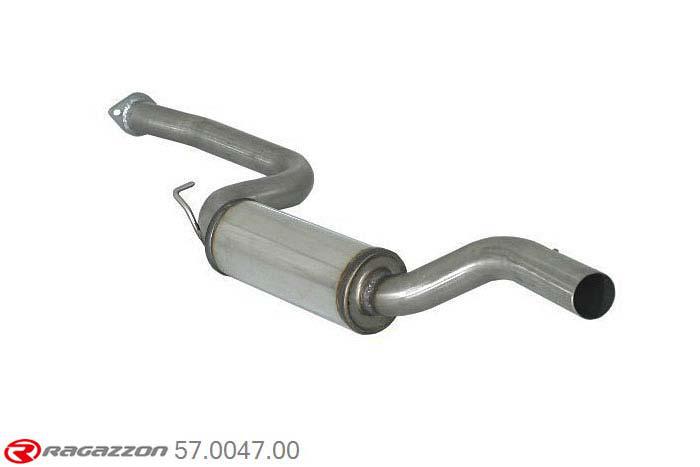 57.0047.00, Ford Focus II 2.5 ST (165Kw) 01/2005 -, Stainless steel centre silencerCut of the original centre silencer towards the rear silencer. The installation on the original rear silencer requires a modification of the original coupling. pipe outer diameter 60mm outer outlet diameter 60mm