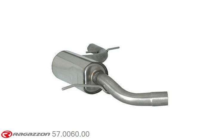 57.0060.00, VW Golf VI 2.0 GTI TSI (155kW) 2009-, Stainless steel centre silencerCut of the original centre silencer. For the installation on the original rear silencer is necessary to order a coupling, which is indicated in the catalogue. outer input diameter 60mm pipe outer diameter 60mm outer outlet diameter 65mm
