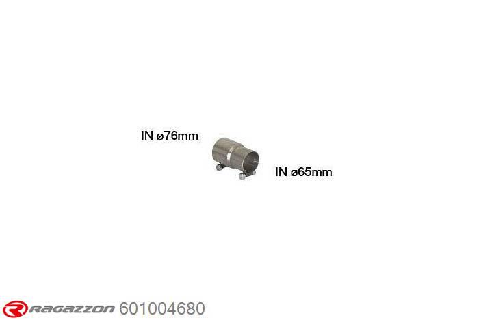 601004680, VW Golf VII 2.0TSI R 4MOTION (221kW) 2013-, Connecting sleeve for the installation of 54.0264.00 / 55.0424.00 on the original rear muffler