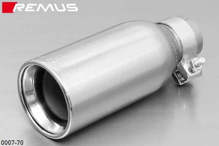 0007 70, Audi A3, type 8P, Year 2003- , 2.0l FSI 110 kW, 2.0l TFSI 147 kW, 1.9l TDI 77 kW, 2.0l TDI 100 / 103 / 125 kW, Remus 1 tail pipe round 102 mm
