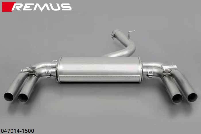 047014 1500, Audi S/RS S3 Sedan Quattro, type 8V, Year 2013- , 2.0l TFSI 221 kW (CJXC), Remus Sport exhaust centered for L/R system (without tail pipes)with 2 integrated valves, incl. EEC homologationThe activation of the valve is carried out using the original actuator via the vehicle onboard electronics.