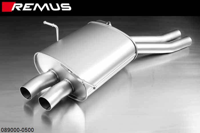 089000 0500, BMW 3 Series E46 Sedan / Touring / CI Coupe / CI Cabrio, 320i 2.2l 125 kW, Year 2000- , 325i 2.5l 141 kW, Year 2000- , 330i/330ix 3.0l 170 kW, Year 2000-, Remus Sport exhaust for left-system (without tail pipes)