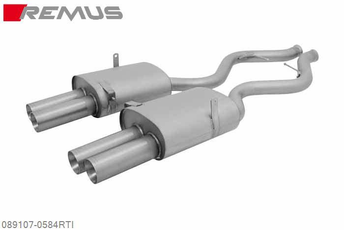 089107 0584RTI, BMW M3 E90 Sedan / E92 Coupe / E93 Cabrio, 4.0l V8 309 kW (S65B40A), Year 2007-, Remus Titanium sport exhaust right with 2 tail pipes round 84 mm, fits on original middle silencer