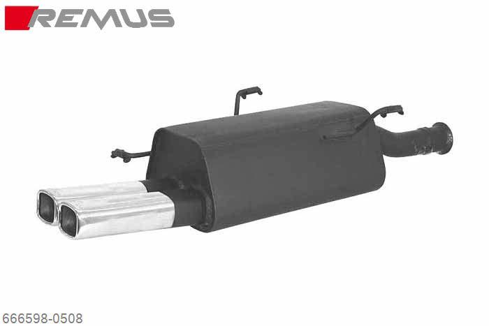 666598 0508, Peugeot 306 Sedan, 1997- , 1.9l TD 66 kW, Remus Sport exhaust with 2 tail pipes 80x65 mm