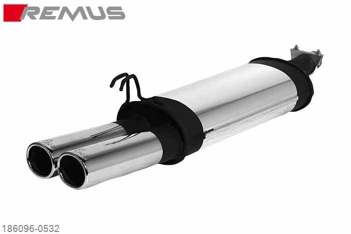 186096 0532, Fiat Brava, 1995- , 1.4l 12V 55 kW, 1.4l 12V 59 kW, 1.9l Diesel 48 kW, Remus Sport exhaust with 2 tail pipes 82x67 mm