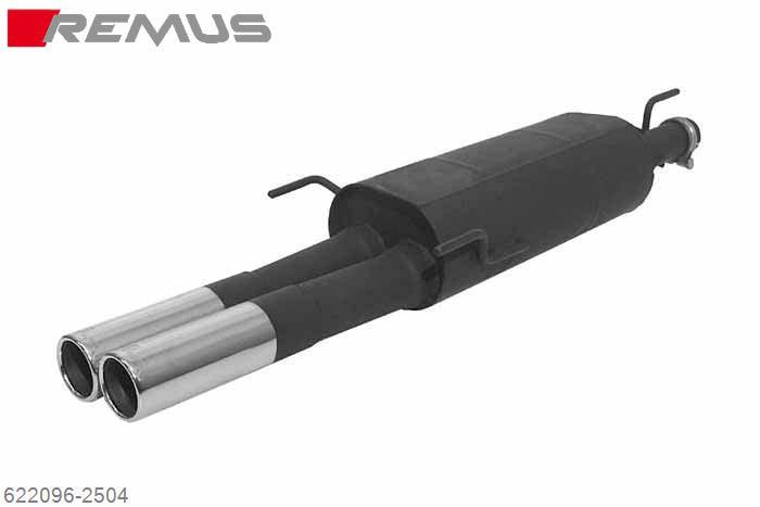 622096 2504, Opel Astra F Sedan, Chassis no. T ... - , 3-point-mounting, 1.8l 16V 85 kW, 2.0l 16V 100 kW (not for automatic), Remus Sport exhaust with 2 tail pipes round 76 mm