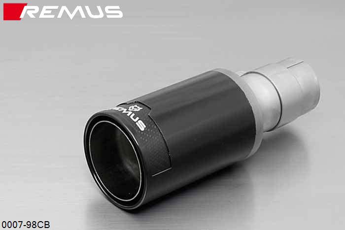 0007 98CB, Audi A3, type 8P, Year 2003- , 2.0l FSI 110 kW, 2.0l TFSI 147 kW, 1.9l TDI 77 kW, 2.0l TDI 100 / 103 / 125 kW, Remus 1 tail pipe round 98 mm Street Race Black Chrome