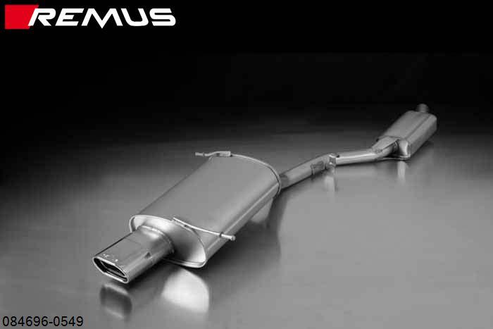 084696 0549, BMW Z3 R/C Roadster / Coupe, 1.8l 85 kW, 1996- until SEP1998, Remus Sport exhaust with 1 tail pipe 135x75 mm angled