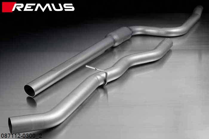 087112 0300, BMW 5 Series F10 Sedan / F11 Touring, Year 2010- , 520i 4 Zyl. 2.0l 135 kW (N20B20), 528i 4 Zyl. 2.0l 180 kW (N20B20A), 528ix 4 Zyl. 2.0l 180 kW (N20B20A),, 523i 2.5l 6 Zyl. 150 kW (N52B30A), 523i 3.0l 6 Zyl. 150 kW (N53B30A), 528i 3.0l 6 Zyl. 190 kW (N53B30A), Remus Front silencer, only for 520i 4 Zyl. 2.0l 135 kW (N20B20), 528i(x) 4 Zyl. 2.0l 180 kW (N20B20A)