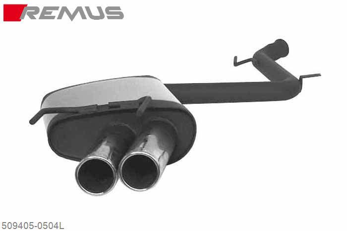 509405 0504L, Mercedes S-Class W221, Year 2005- , S350 3.5l V6 Year 200 kW, S500 5.5l V8 285 kW, Remus Sport exhaust left with 2 tail pipes round 76 mm