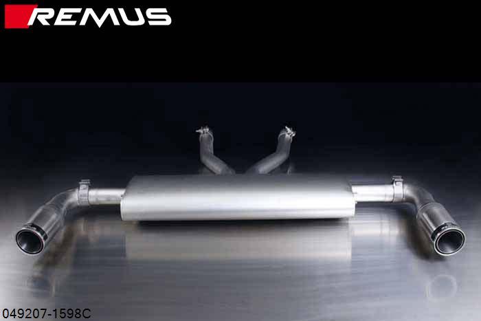 049207 1598C, Audi Q7, type 4L, Year 2006- , 4.2l 257 kW, 3.0l TDI 171 kW, Remus Sport exhaust centered L/R, with 2 tail pipes round 98 mm Street Race