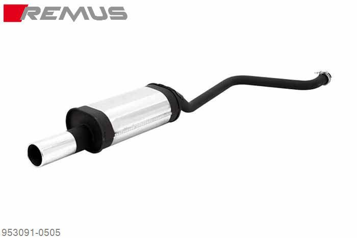 953091 0505, VW Polo 2, type 86C, 1985- , 33 / 40 / 47 / 55 / 57 kW, Polo G40 Coupe, 1.3l G40 83/85 kW, Remus Sport exhaust with 1 tail pipe round 90 mm