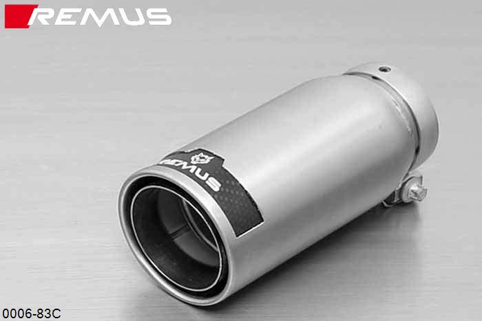 0006 83C, BMW 3 Series E30 Sedan / Touring / Coupe 316i/318i 1987-, Remus 1 tail pipe round 84 mm Street Race, with adjustable spherical clamp connection