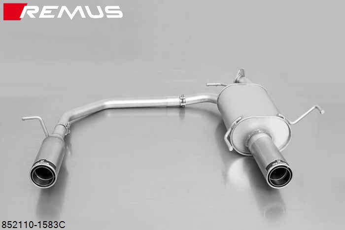 852110 1583C, Suzuki Swift, type NZ, Year 2010- , 1.2l 69 kW (K12B), Remus Sport exhaust L/R, with 2 tail pipes round 84 mm Street Race