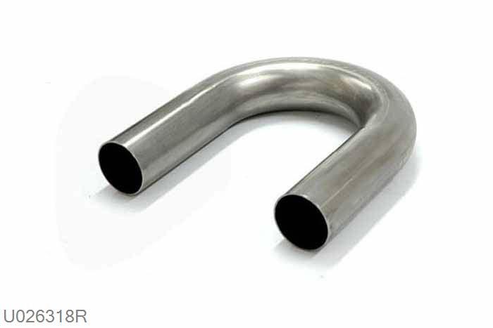 U026318R, 180 graden bocht, 63,5mm (2,5 inch), RVS, Simons, Buitendiameter 63,5mm (2,5 inch), aan een kant opgetrompt naar 63,5mm (2,5 inch) binnendiameter