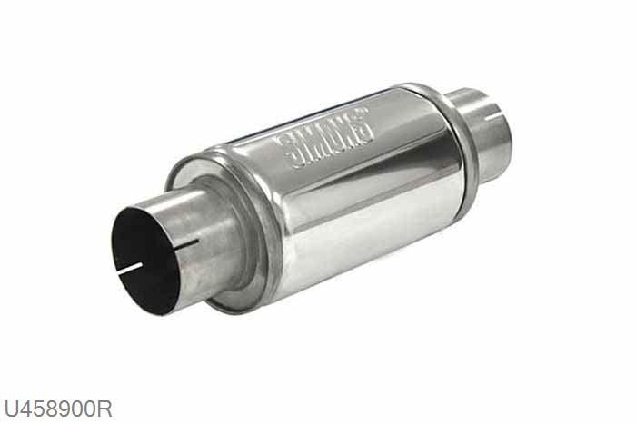 , U458900R, demper Grandonett rond 140, Lengte 250mm, 90mm (3,5 inch), RVS, Simons, 90mm (3,5 inch) binnendiameter, klem verbinding (wordt geleverd zonder klem)