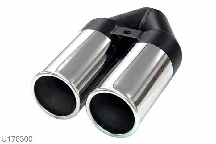 hoofdafbeelding U176300, eindstylinh Twin Rondo 2x80mm, Lengte 240mm, 44,5mm (1,75 inch), RVS, Simons, Buitendiameter 44,5mm (1,75 inch), aan een kant opgetrompt naar 44,5mm (1,75 inch) binnendiameter