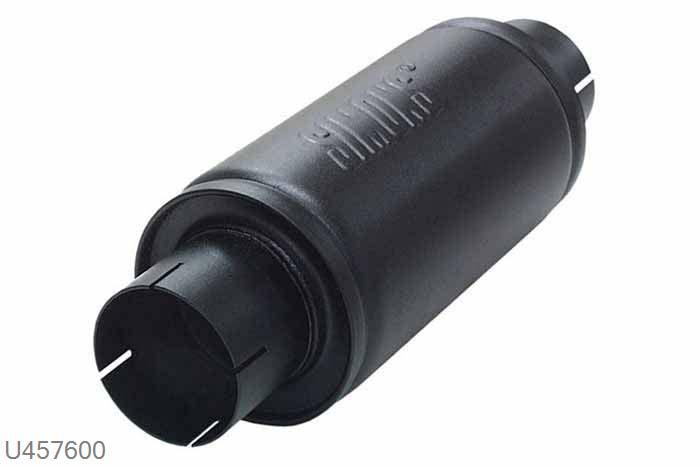 U457600, demper Turbonett rond 125, Lengte 250mm, 76mm (3 inch), Staal, Simons, Universeel, 76mm (3 inch) binnendiameter, klem verbinding (wordt geleverd zonder klem)