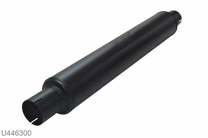 U446300, demper Tubex rond 100, Lengte 625mm, 63,5mm (2,5 inch), Staal, Universeel, Simons, 63,5mm (2,5 inch) binnendiameter, klem verbinding (wordt geleverd zonder klem)