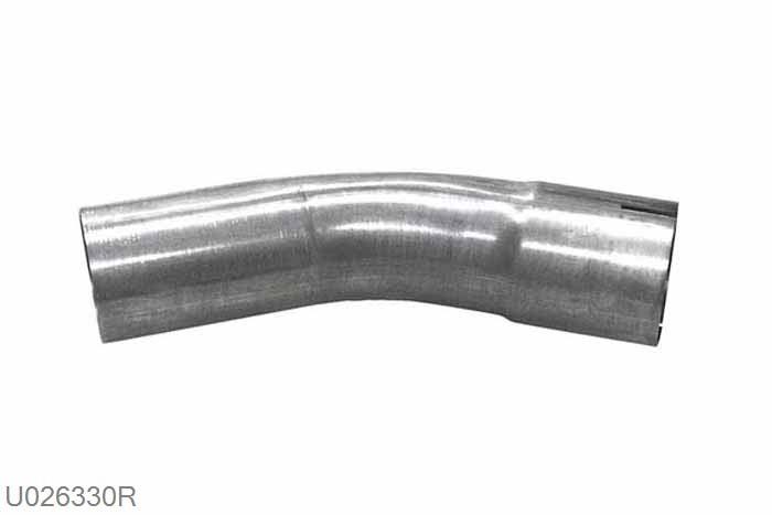 U026330R, 30 graden bocht, 63,5mm (2,5 inch), RVS, Simons, Buitendiameter 63,5mm (2,5 inch), aan een kant opgetrompt naar 63,5mm (2,5 inch) binnendiameter