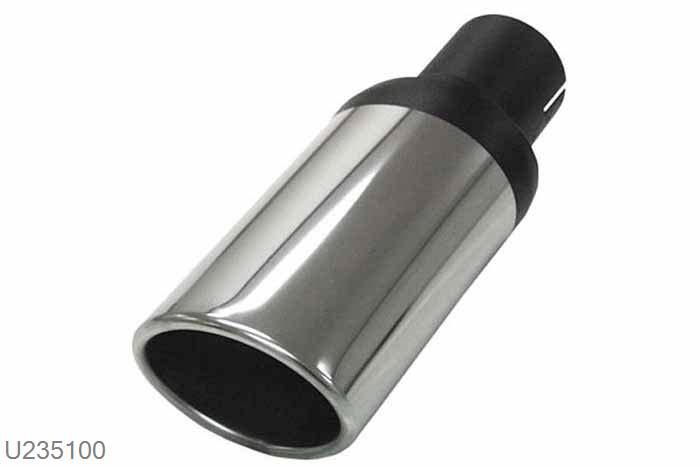 U235100, einstyling Ellips 70/90mm, 50,8mm (2 inch), RVS, Simons, 50,8mm (2 inch) binnendiameter, klem verbinding (wordt geleverd zonder klem)