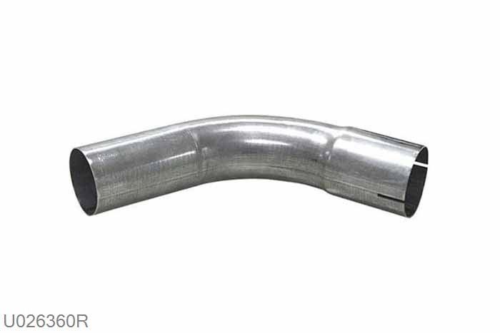U026360R, 60 graden bocht, 63,5mm (2,5 inch), RVS, Simons, Buitendiameter 63,5mm (2,5 inch), aan een kant opgetrompt naar 63,5mm (2,5 inch) binnendiameter