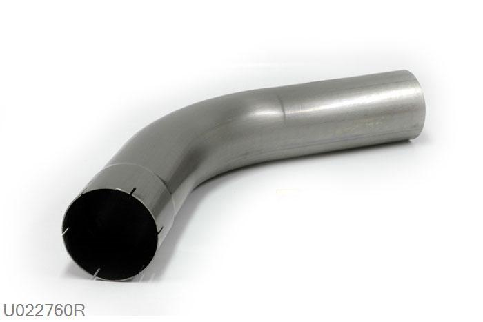 U022760R, 60 graden bocht, 127mm (5 inch), RVS, Simons, Buitendiameter 127mm (5 inch), aan een kant opgetrompt naar 127mm (5 inch) binnendiameter