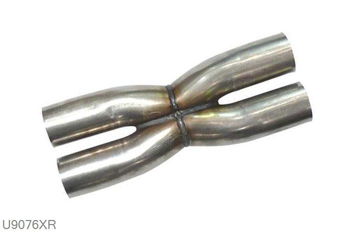 U9076XR, X-buis, 76mm (3 inch), RVS, Simons, 76mm (3 inch) binnendiameter, klem verbinding (wordt geleverd zonder klem)