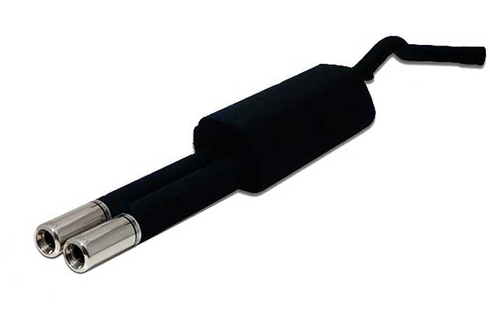 Ulter Sport, Einddemper, Staal, Dubbel Rond 80mm, VW, BORA / BORA VARIANT, GOLF IV VARIANT, 1.4 55kW,  1.6 74/75/77/81kW, 1.8T 110kW, 2.0 85kW,  1.9 SDi 50kW, 1.9 TDi 66/74/81/96/110kW, 99-, Past op originele middendemper/katalysator