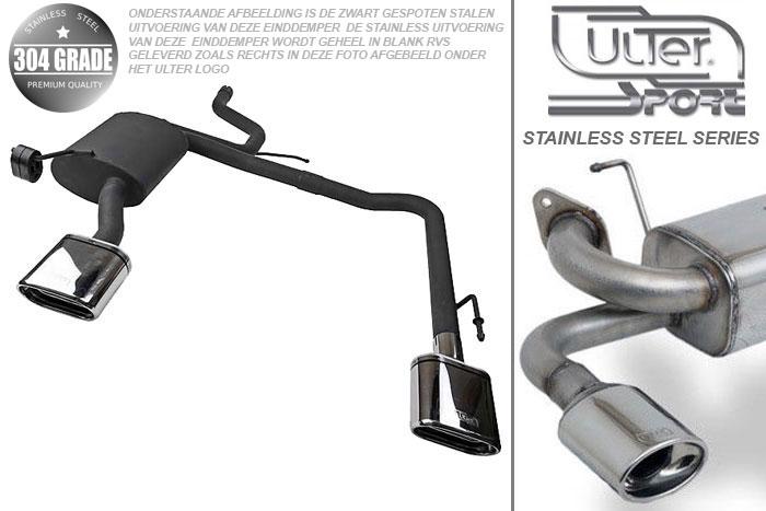 Ulter Sport, Einddemper L+R, Geheel RVS, Enkel plat ovaal 145x75mm, Ford, MONDEO, 1.8i 16V 81/92kW, 2.0i 16V 107kW, 10/00-06  SEDAN. HATCHBACK, Pasklaar, Past op originele middendemper/katalysator