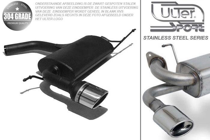 Ulter Sport, Einddemper, Geheel RVS, Enkel Rond 90mm, VW, VW SCIROCCO III, 1.4 TSI 90/118kW, 2.0TDi 103kW, 2008-, Pasklaar, Past op originele middendemper/katalysator