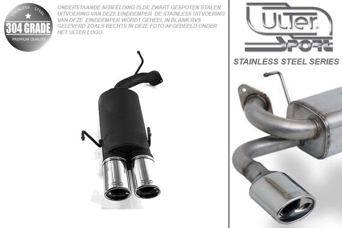 Ulter Sport, Einddemper, Geheel RVS, Dubbel Ovaal 95x65mm, Opel, VECTRA-B, 1.6 16V 74kW, 1.8 16V 85kW, 2.0 16V 100kW, 09/95-09/99, Hatchback.   Sedan, Pasklaar, Past op originele middendemper/katalysator