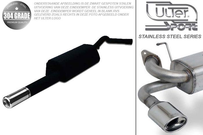 Ulter Sport, Einddemper, Geheel RVS, Enkel Rond 100mm, Audi, AUDI  A4, 1.6 74kW, 1.8 92kW, 1.8T 110kW, 1.9 TDi 66/81/85kW, 11/94-09/01  SEDAN + AVANT, Pasklaar, Past op originele middendemper/katalysator