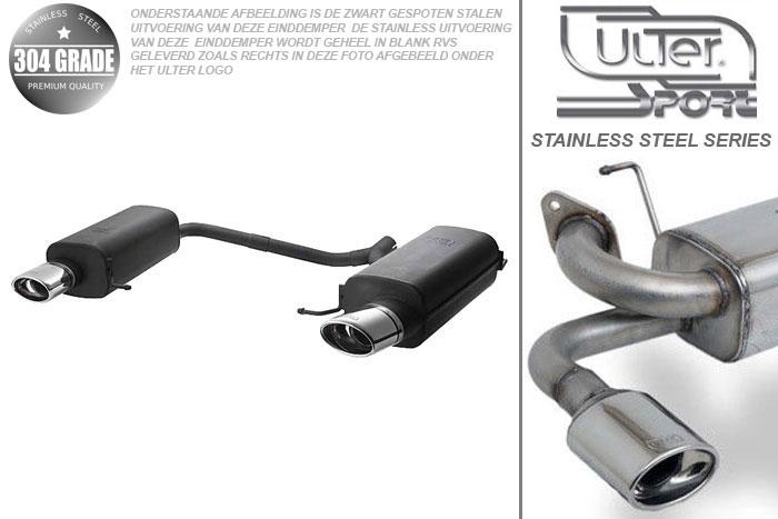 Ulter Sport, Einddemper L+R, Geheel RVS, Enkel Ovaal 120x80mm, Mazda, MAZDA 6 facelifting, 1.8 88kW, 2.0 108kW, 2.0TD 89/105kW, 2.5 125kW, 2007-, SEDAN. HATCHBACK, Pasklaar, Past op originele middendemper/katalysator