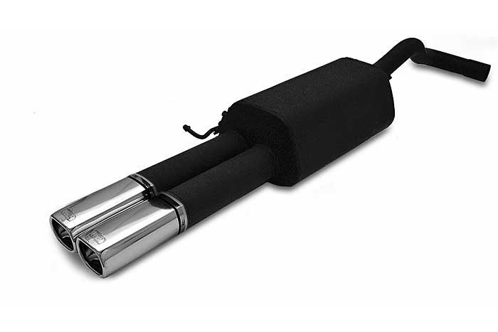 Ulter Sport, Einddemper, Staal, Dubbel Rechthoek 80x65mm, Skoda, OCTAVIA, 1.4 44/55kW, 1.6 55/74kW, 1.8 92kW, 2.0 85kW,, 10/96-05, HATCHBACK. COMBI, Past op originele middendemper/katalysator