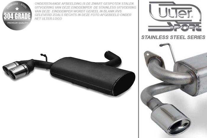 Ulter Sport, Einddemper, Geheel RVS, Dubbel Rond 70mm, VW, VW SCIROCCO III, 1.4 TSI 90/118kW, 2.0TDi 103kW, 2008-, Pasklaar, Past op originele middendemper/katalysator