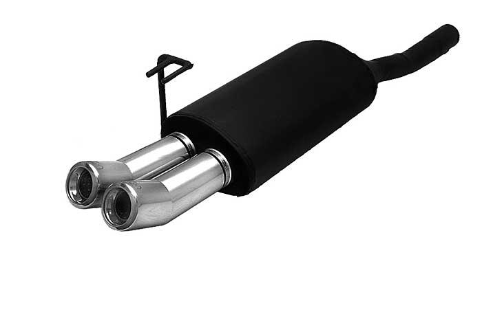Ulter Sport, Einddemper, Staal, Dubbel Rond 80mm DTM, Fiat, BRAVA, 1.4 12V 55/59kW, 1.6 16V 66/76kW, 97-01, Past op originele middendemper/katalysator
