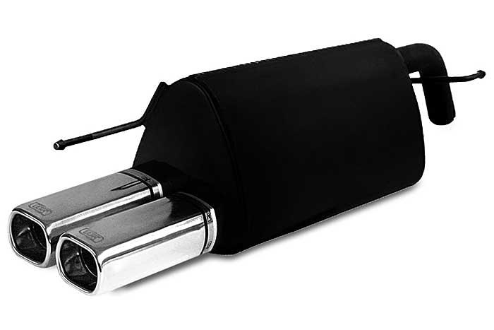 Ulter Sport, Einddemper, Staal, Dubbel Rechthoek 80x65mm, Fiat, GRANDE PUNTO, 1.2 48kW. 1.4 57kW, 1.4 16V 70kW, 05-, Past op originele middendemper/katalysator
