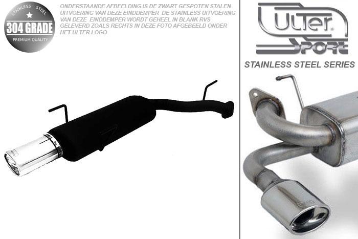 Ulter Sport, Einddemper, Geheel RVS, Enkel Ovaal 120x80mm, Opel, VECTRA-B, 1.6 16V 74kW, 1.8 16V 85kW, 2.0 16V 100kW, 09/95-09/99, Hatchback.   Sedan, Pasklaar, Past op originele middendemper/katalysator