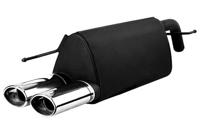 Ulter Sport, Einddemper, Staal, Dubbel Ovaal 95x65mm, Fiat, GRANDE PUNTO, 1.2 48kW. 1.4 57kW, 1.4 16V 70kW, 05-, Past op originele middendemper/katalysator