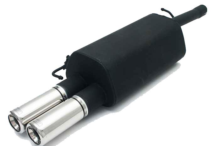 Ulter Sport, Einddemper, Staal, Dubbel Rond 80mm, VW, PASSAT 3B/3BG, 1.6 74kW, 1.8 20V 92kW, 1.8T 110kW, 1.9 TDi 66/81/85kW, Sedan. Variant, 96- 05, Past op originele middendemper/katalysator