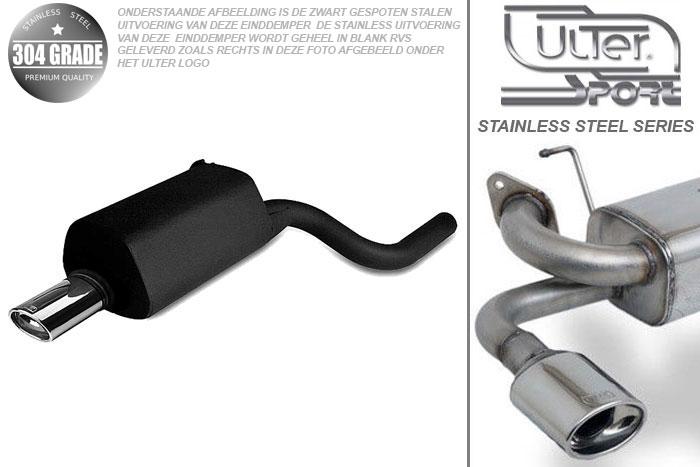 Ulter Sport, Einddemper, Geheel RVS, Enkel Ovaal 120x80mm, BMW, E39, 520 100/110kW, 523 120/125kW, 528 142kW, 525 TDS 105kW, 97-   SEDAN.TOURING, Pasklaar, Past op originele middendemper/katalysator
