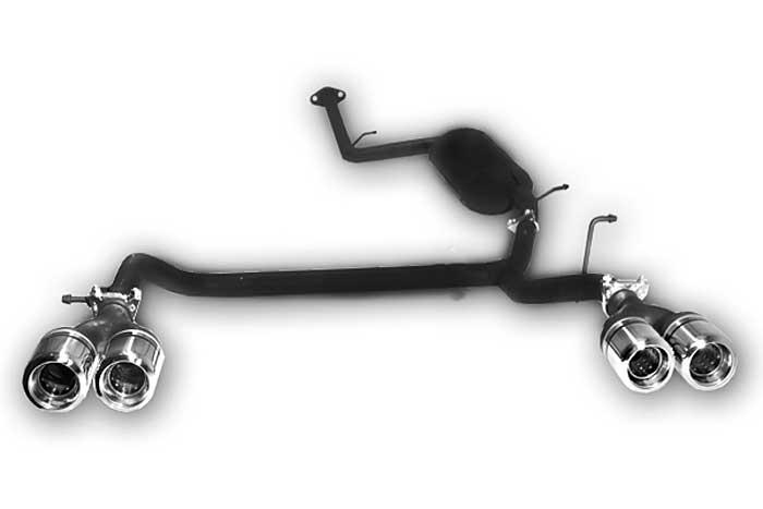 Ulter Sport, Einddemper L+R, Staal, Dubbel Rond 80mm, Toyota, IQ, 1.0 50kW, 1.3 74kW, 1.4d 66kW, Past op originele middendemper/katalysator
