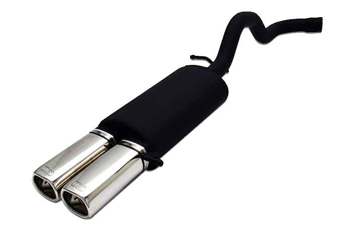 Ulter Sport, Einddemper, Staal, Dubbel Rechthoek 80x65mm, Seat, IBIZA, 1.6 55/74kW, 1.8 66kW, 06/96-99  PARALLEL HOOKS, Past op originele middendemper/katalysator