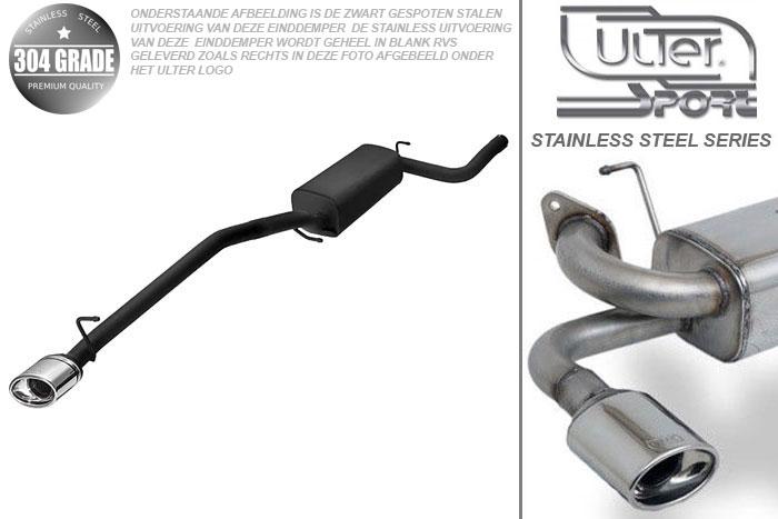Ulter Sport, Einddemper, Geheel RVS, Enkel Ovaal 120x80mm, Ford, FOCUS C-MAX, 1.6 16V 74/85kW, 1.8 16V 92kW, 2.0 16V 107kW, 1.8 TDCi 85 kW, 2004-, Pasklaar, Past op originele middendemper/katalysator