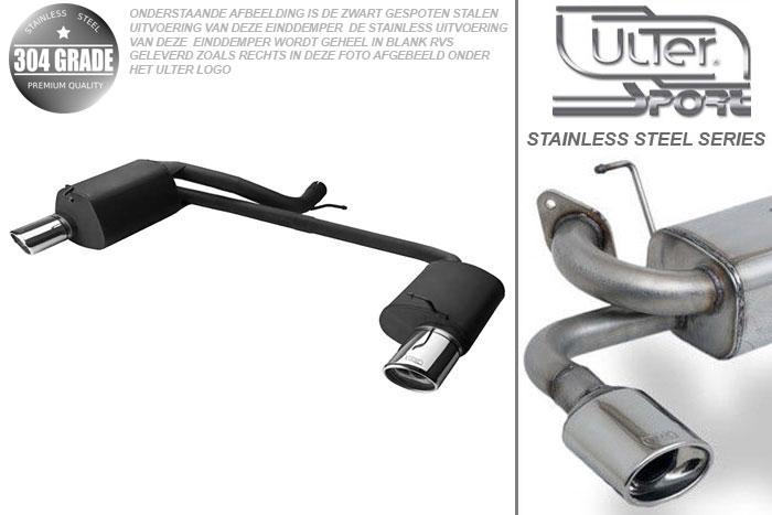 Ulter Sport, Einddemper L+R, Geheel RVS, Enkel Ovaal 95x65mm, Ford, MONDEO, 2.5 V6 125kW, 10/00-06  SEDAN. HATCHBACK, Pasklaar, Past op originele middendemper/katalysator